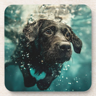 Schwimmender Labrador Welpe Unterwasser Design Getränkeuntersetzer
