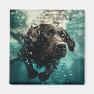 Schwimmender Labrador Welpe Unterwasser Design Magnet