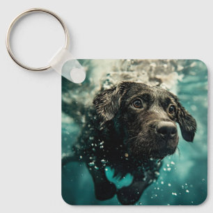 Schwimmender Labrador Welpe Unterwasser Design Schlüsselanhänger