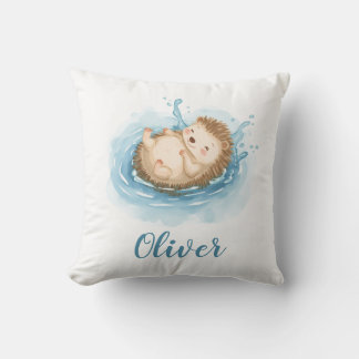 Schwimmendes Baby-Igel-Personalisiertes-Kinderzimm Kissen