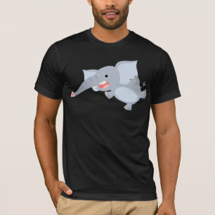 Schwimmendes Cartoon-Elefant-T-Shirt T-Shirt
