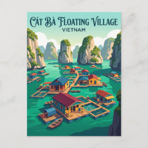 Schwimmendes Dorf Cát Bà Vietnam Postkarte