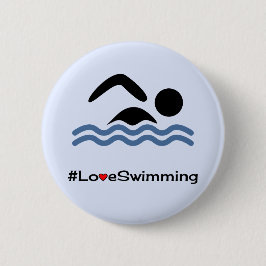 Schwimmendes Piktogrammblau der Liebe Button