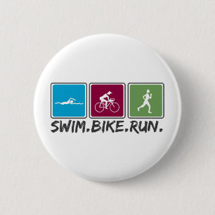 Schwimmenfahrrad laufen gelassen (Triathlon) Button
