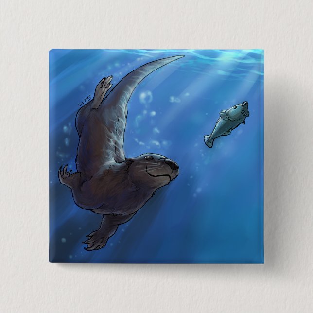 Schwimmenotter Button (Vorderseite)