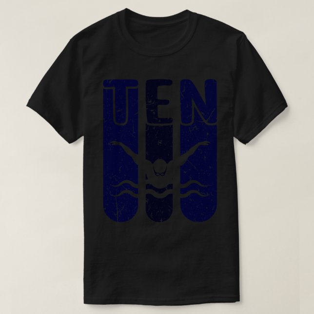 Schwimmer 10. Geburtstag T-Shirt (Design vorne)