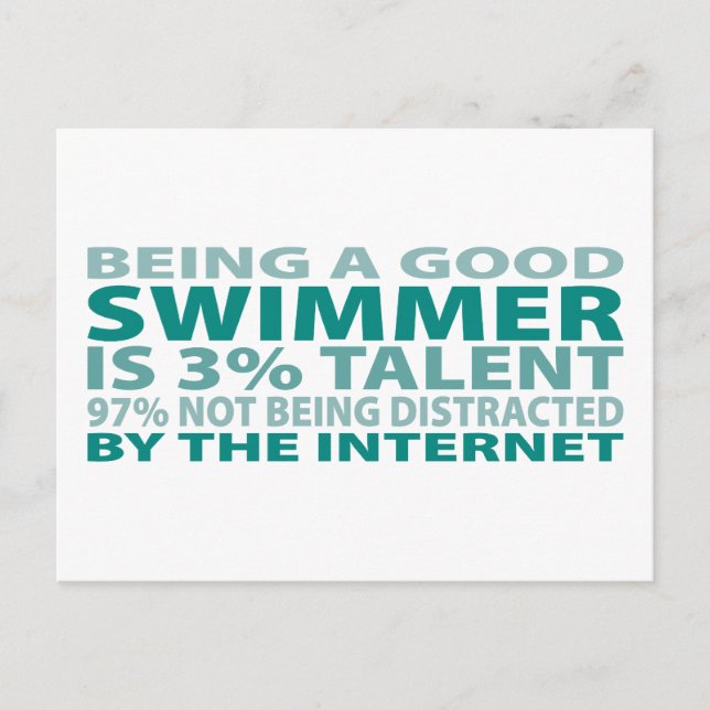 Schwimmer 3% Talent Postkarte (Vorderseite)