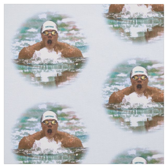 Schwimmer-Athlet im Pool mit Wasser lässt Malerei Stoff (Muster)