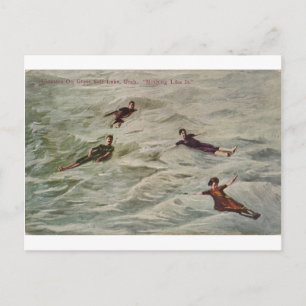 Schwimmer auf Great Salt Lake, Utah Postkarte