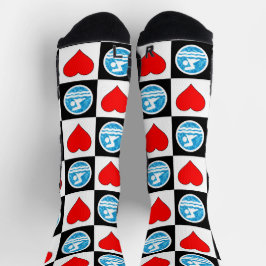 Schwimmer Baden und Tauchen Herz und Schwimmer Ico Socken