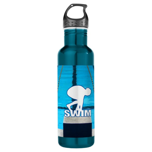 SCHWIMMER EDELSTAHLFLASCHE (Vorderseite)