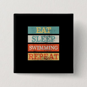 Schwimmer essen Schlaf Schwimmen Wiederholung Funn Button