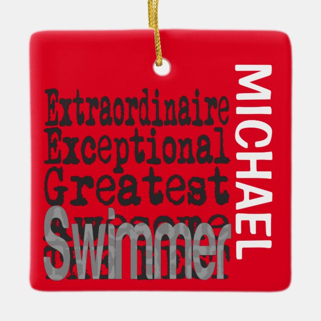 Schwimmer Extraordinaire CUSTOM Keramikornament (Vorderseite)