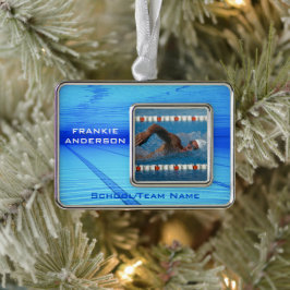 Schwimmer Keepake Rahmen-Ornament Silber