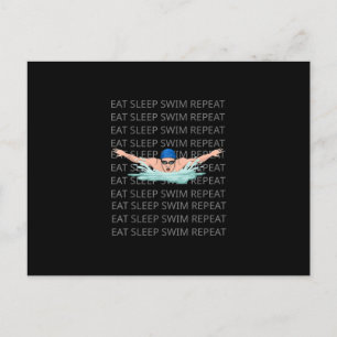 Schwimmer Liebe Funny Swimming Junge Sport Ankündigungspostkarte