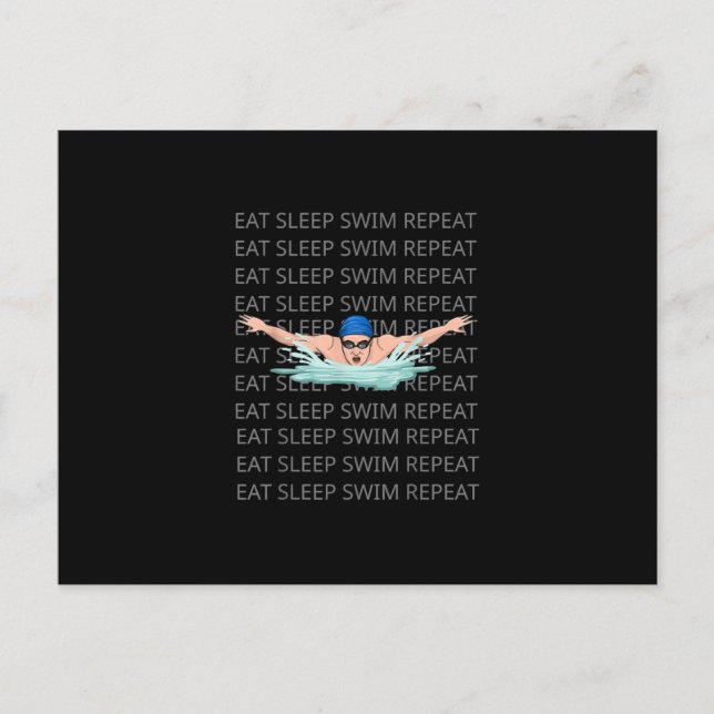 Schwimmer Liebe Funny Swimming Junge Sport Ankündigungspostkarte (Vorderseite)