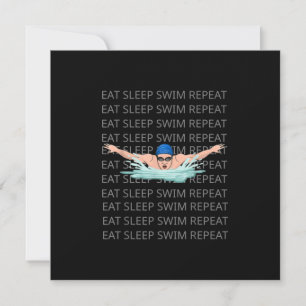 Schwimmer Liebe Funny Swimming Junge Sport Einladung