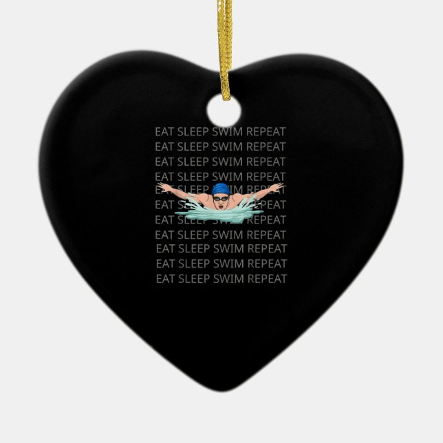 Schwimmer Liebe Funny Swimming Junge Sport Keramik Ornament (Vorne)