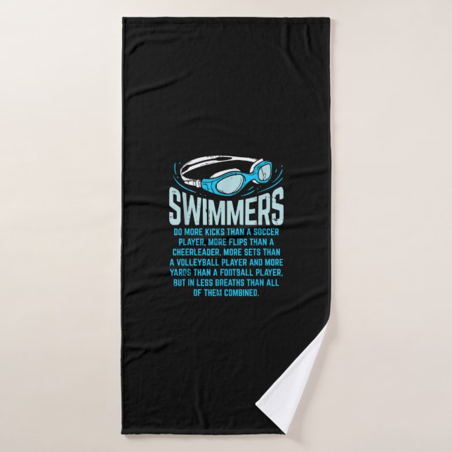 Schwimmer machen mehr Kicks I Funny Geschenk Schwi Badehandtuch (Badehandtuch)