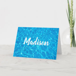 Schwimmer-oder Swim-Trainer-coole blaue Karte