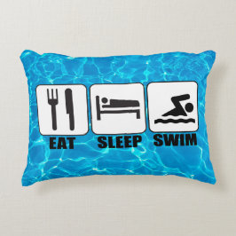 Schwimmer oder Trainer (essen, schlafen, schwimmen Zierkissen
