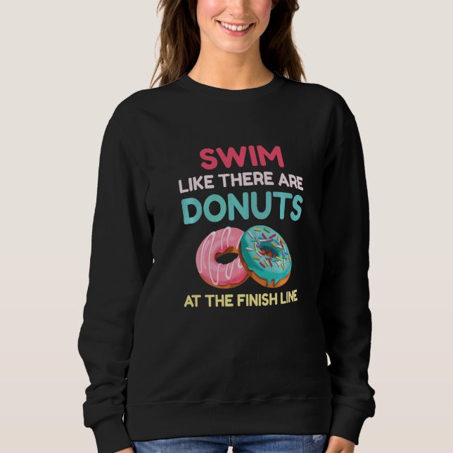 Schwimmer Schwimmen Donut Schwimmbäder Sweatshirt (Vorderseite)