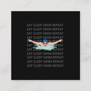 Schwimmer Schwimmen Liebe Lustig Schwimmender Jung Quadratische Visitenkarte