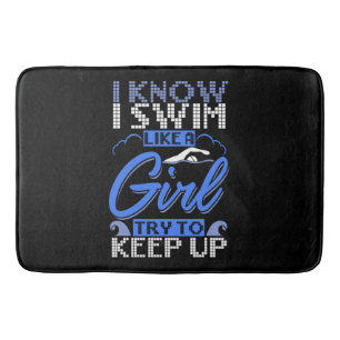 Schwimmer Schwimmen Sport Geschenk Badematte