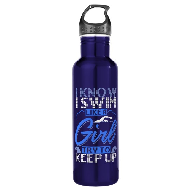 Schwimmer Schwimmen Sport Geschenk Edelstahlflasche (Vorderseite)