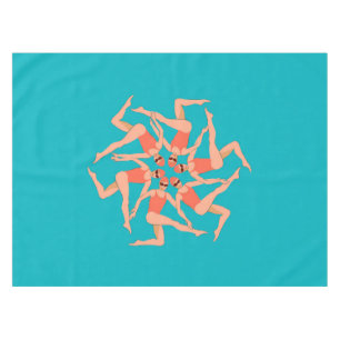 Schwimmer - Synchronschwimmkurographie Tischdecke