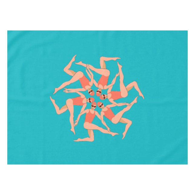 Schwimmer - Synchronschwimmkurographie Tischdecke (Vorderseite (Horizontal))
