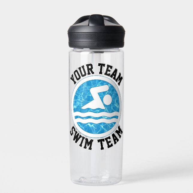 Schwimmer - Team Name des Schwimmers Trinkflasche (Vorderseite)