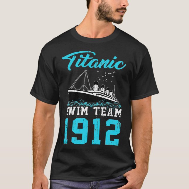 Schwimmer Titanic Swim Team 1912 cooler lustiger K T-Shirt (Vorderseite)