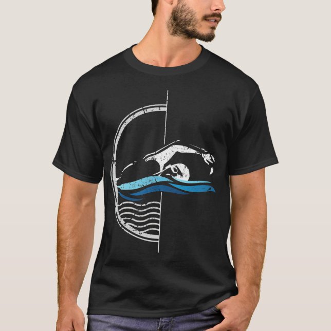 Schwimmer vor dem Crawl Schwimmen Ideen christlich T-Shirt (Vorderseite)