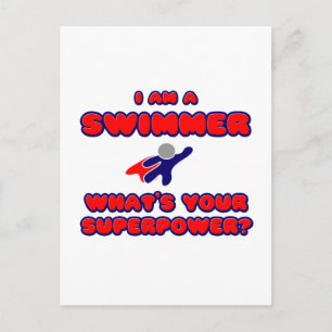 Schwimmer .. Was ist deine Supermacht? Postkarte