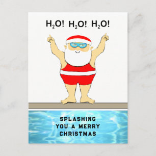 Schwimmer Weihnachtsgrußkarte Postkarte