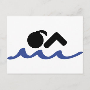 Schwimmerin Postkarte