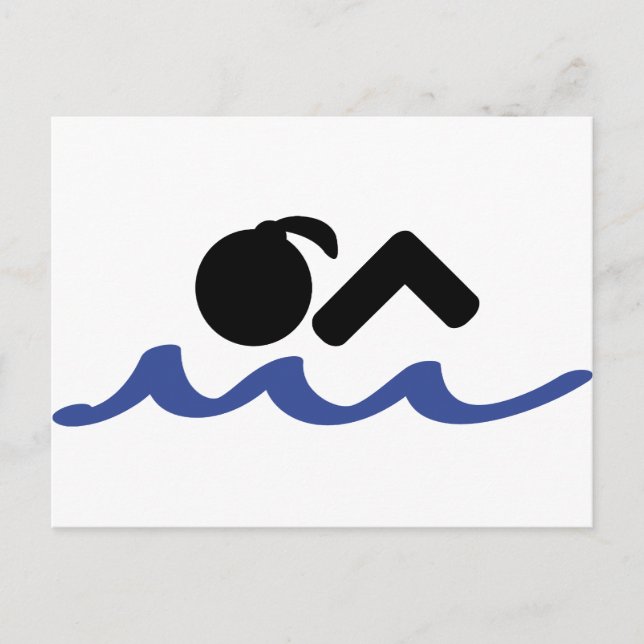Schwimmerin Postkarte (Vorderseite)