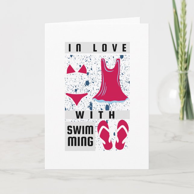 Schwimmerinnen - in Liebe mit dem Schwimmen Karte (Vorderseite)