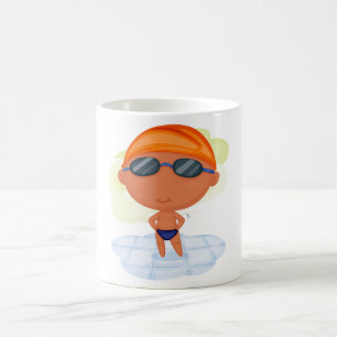Schwimmerjunge mit Schwimmbrille und Schwimmanzug Kaffeetasse