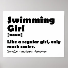 Schwimmermädchen Funny Definition Schwimmermädchen Poster