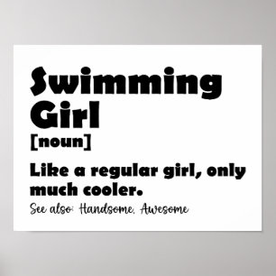 Schwimmermädchen Funny Definition Schwimmermädchen Poster