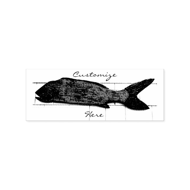 Schwimmfisch Gummistempel (Prägung)