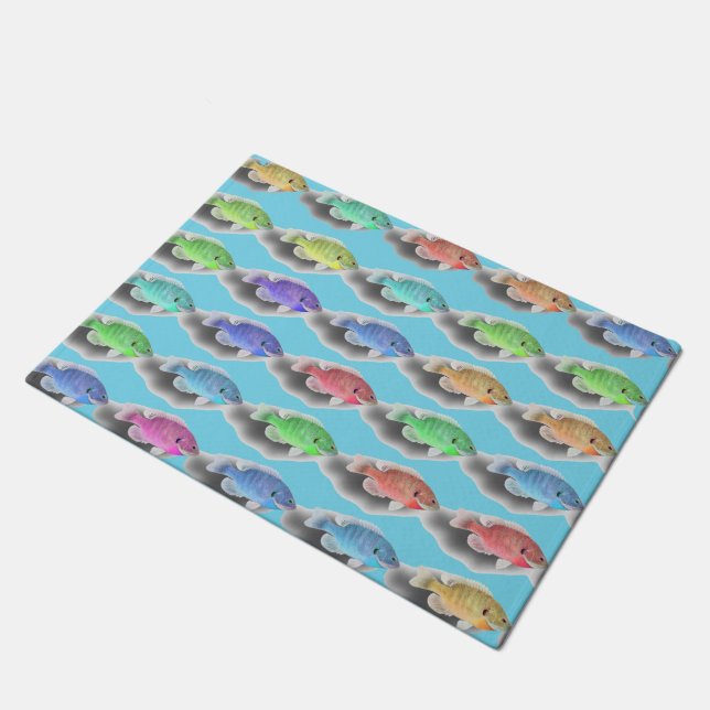 Schwimmfische Fußmatte (Schrägansicht)