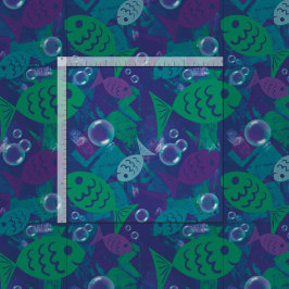 Schwimmfische und Blasen Vibranntes Reef Muster Stoff