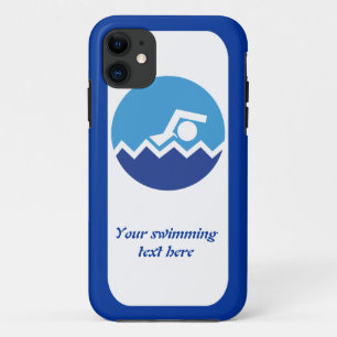 Schwimmgeschenke, Schwimmer auf einem blauen Kreis Case-Mate iPhone Hülle