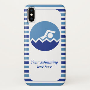Schwimmgeschenke, Schwimmer Ikone blaue Streifen Case-Mate iPhone Hülle