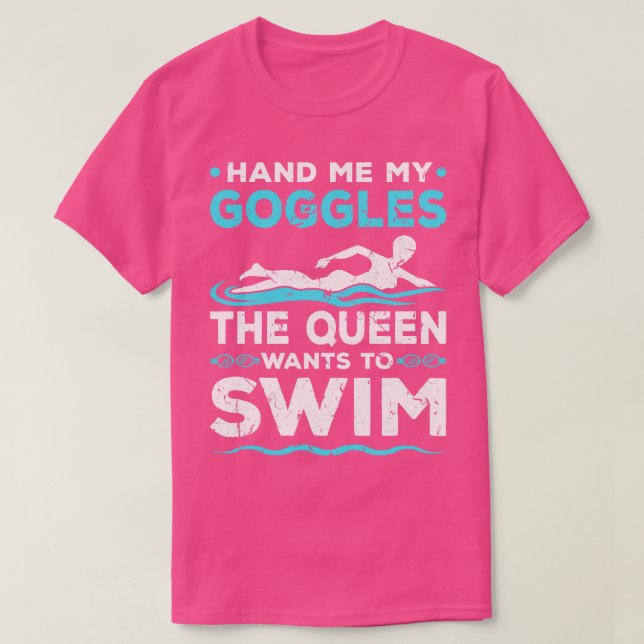 Schwimmgoogles schwimmen schwimmen T-Shirt (Design vorne)