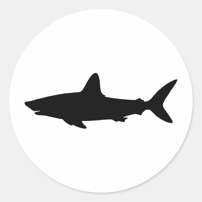 Schwimmhai Runder Aufkleber (Vorderseite)
