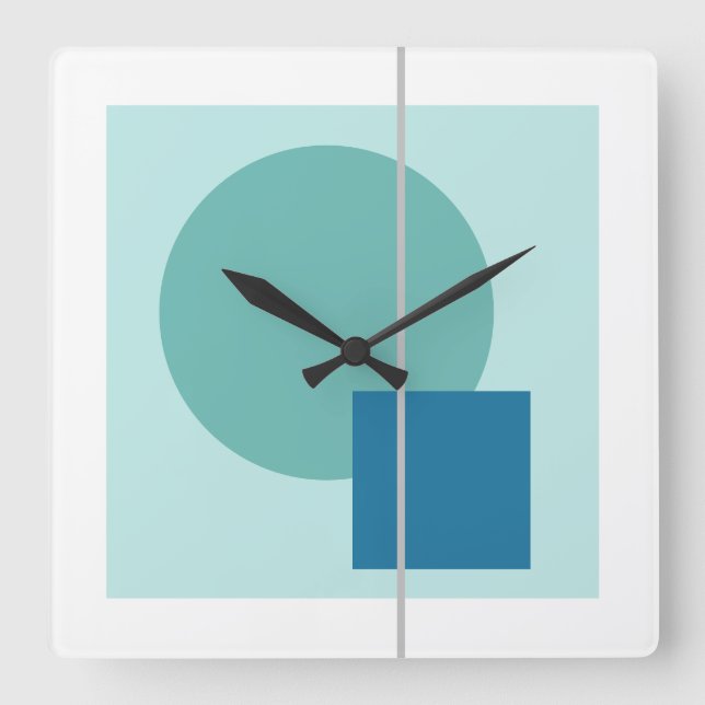 Schwimmkreis 4 quadratische wanduhr (Vorderseite)